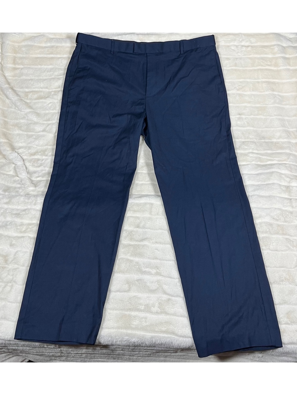Savane Men's Flat Front Straight Leg Dark Blue SU32370 Work Office Fall Pants